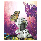 Купить Алмазная мозаика 21х25см. в ООР упаковке "Щенок с бабочкой" оптом
