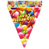 Купить Растяжка-флажки бумажные «Happy Birthday» с шариками оптом