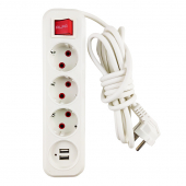 Купить Удлинитель электрический 3 розетки, USB, с заземлением 3 м.(выкл.)P90401 оптом