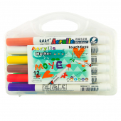 Набор акриловых маркеров 12 цветов в пластиковом футляре KY-1106