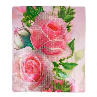 Купить Алмазная мозаика 21х25см. в ООР упаковке "Розовые розы" оптом