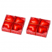 Подарочный набор свечей "Сердца" 11 х 11 см.(4 шт/уп.)