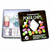 Купить Набор фишек для покера 100шт+2 колоды карт оптом