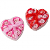 Купить Подарочный набор роз из мыла форме сердца, 9 бутонов оптом