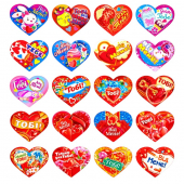 Валентинки 50 х 42 мм.(микс)