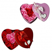 Подарочный набор роз из мыла в металлической коробке-сердце