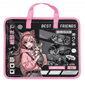 Купить Папка пластиковая с тканевыми ручками «Best Friends» оптом