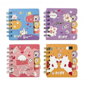 Блокнот на спирали с разделителями 70 х 70 мм, 60 л. "Котики"