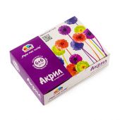 Купить Краски акриловые матовые «Творчество» Гамма 6+6 флуоресц. цветов,10 мл оптом