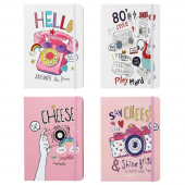 Блокнот А5 с глиттером на резинке, 80л."Ретро"