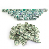 Хлопушка «Доллары» 30 см. 