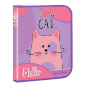 Купить Папка для тетрадей В5 картонная на молнии «My cat» оптом