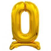 Купить Цифра из фольги на ножке «0» 80см.(индивидуальная упаковка) оптом