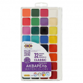 Купить Краски акварельные CLASSIC, 32 цв., "ZiBi" пластик, без кисти оптом