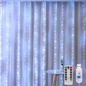 Купить Гирлянда- штора 360 LED 3 х3 м "Роса" на крючках с пультом управления от USB оптом
