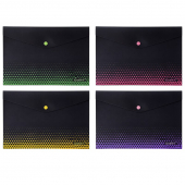 Папка-конверт с кнопкой А4 "Gradient Black"180 мкм.