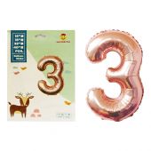 Купить Цифра из фольги «3» 75см.(индивидуальная упаковка) оптом