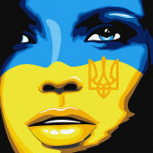 Купить Картина по номерам 40х40см "Вільна Україна " без коробки оптом