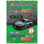 Купить Набор картон + двухсторонняя бумага «Supercar» 8+12 л оптом