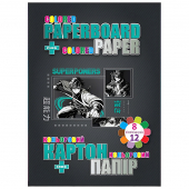 Купить Набор картон + двухсторонняя бумага «Anime Boys» 8+12 л оптом