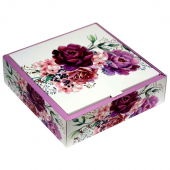 Коробка подарочная, раскладная 25 х 25 х 7,2 см "Цветы"
