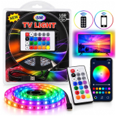 Купить Светодиодная RGB-лента 5050, 5 м, USB, с пультом и приложением оптом
