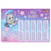 Подложка настольная с таблицей умножения 42,5 х 29 см "Raccoon"