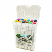 Купить Набор скетч-маркеров 18 цв. в пластиковом чемоданчике YZ-502-18W оптом