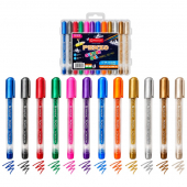 Набор гелевых ручек 12 цв "Penzo Glitter Gel" Radius