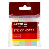 Закладки бумажные Delta «Axent»,12х51 мм, 400 шт., пастельные