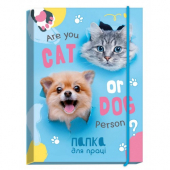 Папка для труда картонная на резинке "Cat,Dog"