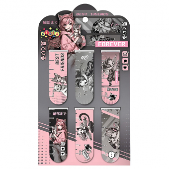 Купить Закладки-магные на планшете «Anime Girls» (6шт) оптом