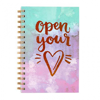 Купить Тетрадь на спирале А5, 100л., мат. ламинация с тиснением фольгой №4050 оптом