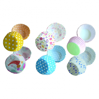 Купить Бумажные формы для капкейков, 100 шт в уп., дизайн-микс оптом