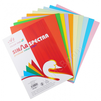 Купить Бумага цветная А4 80г/м2 , 10 цветов (100 л.)  оптом