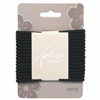 Купить Набор резинок для волос 16 шт./уп, черные оптом