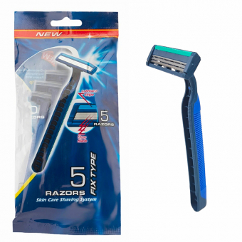 Купить Бритвы одноразовые на 3 лезвия "Fix Type" (5 шт/уп) оптом