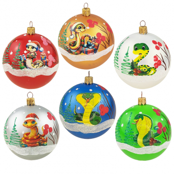 Купить Елочные шарики 60мм. «Змея»  оптом