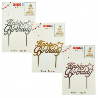 Купить Топер для торта «Happy Birthday» №10138 оптом