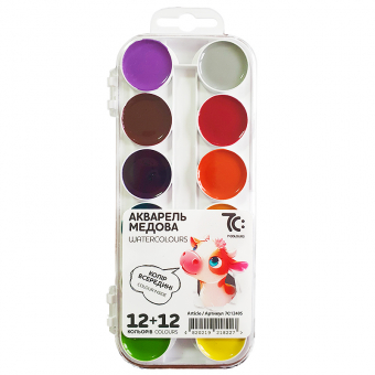 Купить Краски акварельные "7 Colours" Гамма 24 цв. пластик, без кисти оптом
