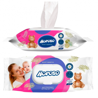 Купить Влажные салфетки "Horoso" с клапаном, 120 шт./уп. оптом